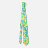 Neon Kleurrijke Zure Reis Groovy Abstracte Marmere Stropdas (Achterkant)