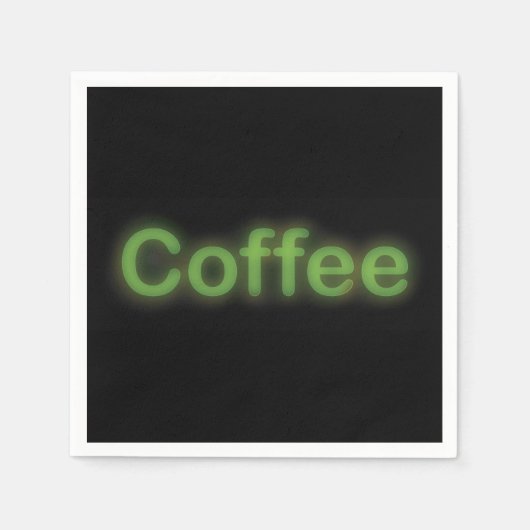 Neon koffie tekst servet (Voorkant)