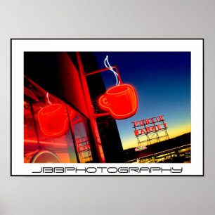 neon koffiekop poster