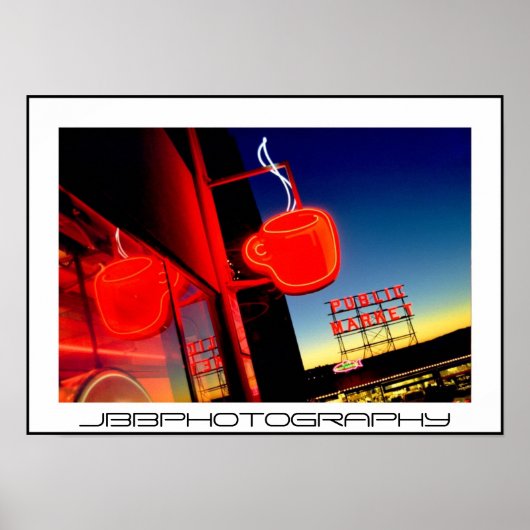 neon koffiekop poster (Voorkant)