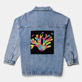Neon koraal denim jacket
