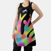 Neon koraal ontwerp schort (Insitu)