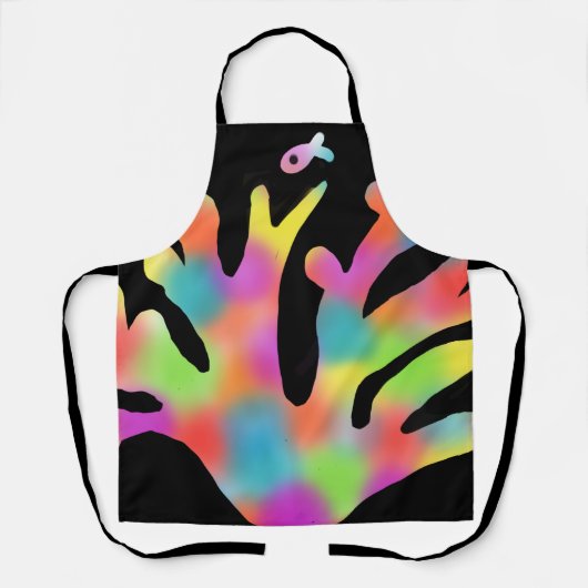 Neon koraal ontwerp schort (Voorkant)