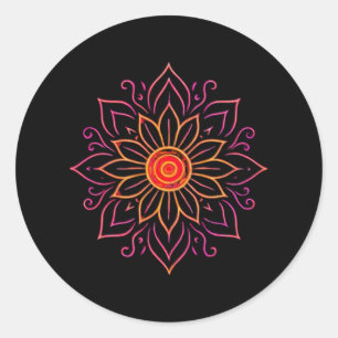 Neon Kosmische Mandala Sticker Etherische Vintag
