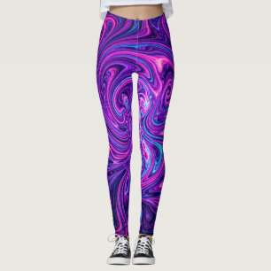 Neon Kosmische Wervelende Kunst Leggings