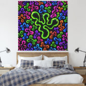 Neon Krabbels Canvas Afdruk (Insitu (Slaapkamer))