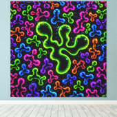 Neon Krabbels Canvas Afdruk (Insitu (Houten vloer))