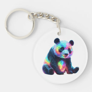Neon Kristal Panda Sleutelhanger