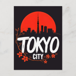 Neon Kroon van Tokio: Tokyo Toren in het Hart 2026 Feestdagenkaart