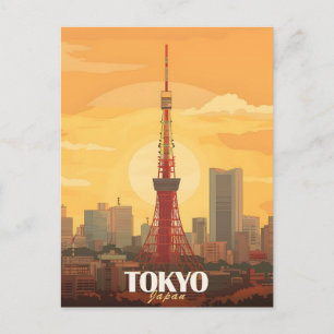Neon Kroon van Tokio: Tokyo Tower in het Hart 2026 Feestdagenkaart