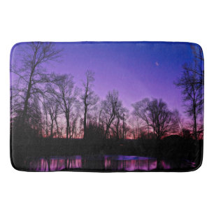 Neon Kunst Zonsopgang Meerreflectie Badmat