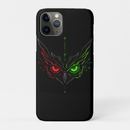 Neon Kwaadaardige Uil Tech Stam Cybernetische Kuns iPhone 11 Pro Hoesje