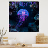 Neon kwal gloed onderwater grot poster (Keuken)