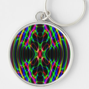 Neon Laser Light Psychedelic Abstract Sleutelhanger