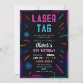 Neon Laser Tag Birthday Invitation (Devant)