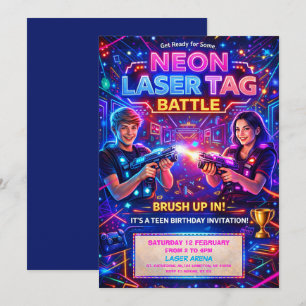 Neon Laser Tag Bruh You In Tiener Verjaardag Kaart