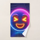 Neon Laughing Emoji Joy (Serviette à main)