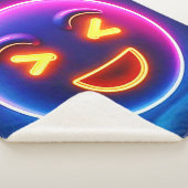 Neon Laughing Emoji Joy Sherpa Deken (3/4)