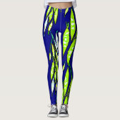 Neon Leaf Branch Pattern Leggings (Voorkant)