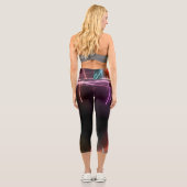 Neon Led Artistique Femmes Noires Capri Leggings (Verso)