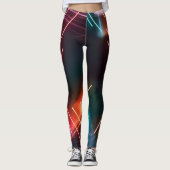 Neon Led Leggings des femmes noires artistiques (Devant)