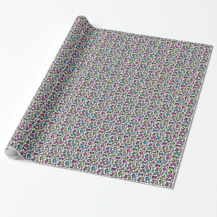 Neon Leopard Print Cadeaupapier