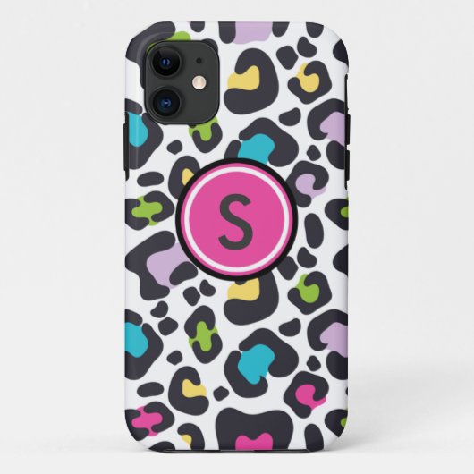Neon Leopard Print iPhone Case (Achterkant)