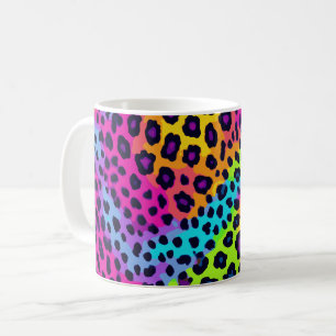 Neon Leopard Print Koffiemok