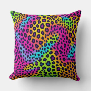 Neon Leopard Print Kussen