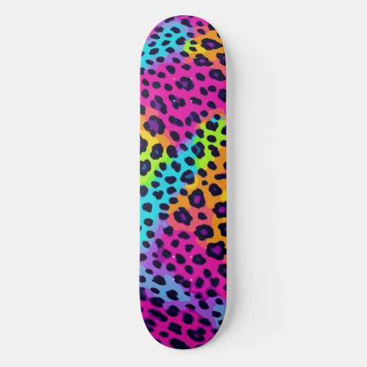 Neon Leopard Print Skateboard (Voorkant)