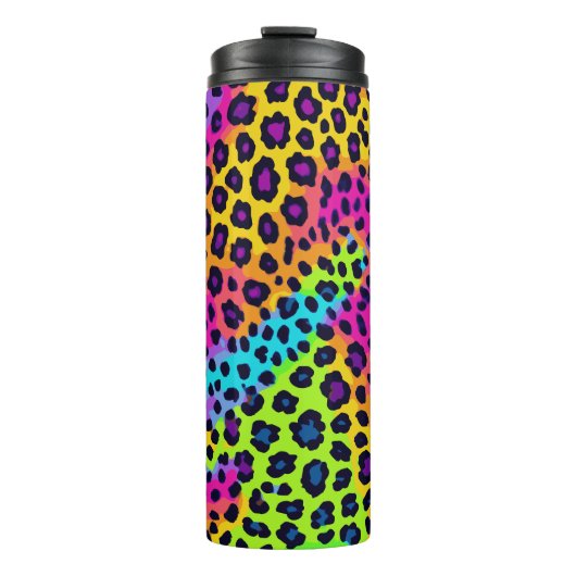 Neon Leopard Print Thermosbeker (Voorkant)