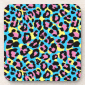 Neon Leopard Spots Patroon Bier Onderzetter (Voorkant)