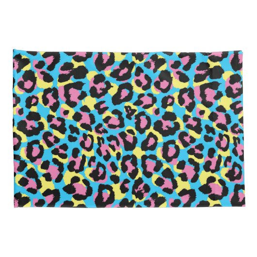 Neon Leopard Spots Patroon Kussensloop (Achterkant-Rechts)