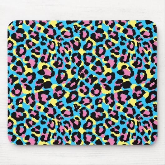 Neon Leopard Spots Patroon Muismat (Voorkant)