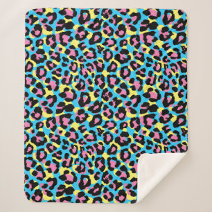 Neon Leopard Spots Patroon Sherpa Deken