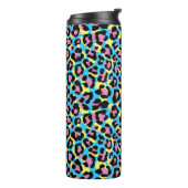 Neon Leopard Spots Patroon Thermosbeker (Gedraaid links)