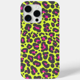 Neon Leopard Telefoonhoesje afdrukken iPhone 15 Pro Max Hoesje