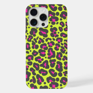 Neon Leopard Telefoonhoesje afdrukken iPhone 15 Pro Max Hoesje