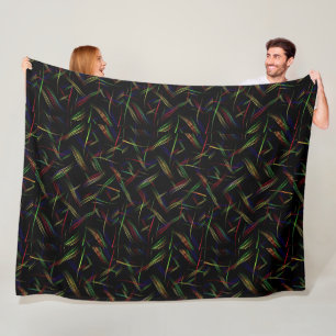 Neon Licht Abstract Kunst Dekbed Fleece Deken