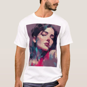 Neon Licht Abstract Portret T-shirt