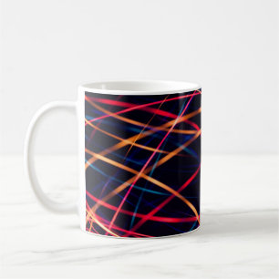 Neon licht textuur met lange blootstelling.abstrac koffiemok
