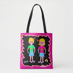 Neon Liefde Fun Retro Lief Kunst Ontwerp Draagtas