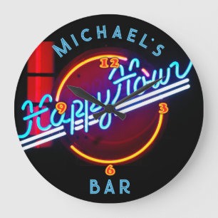 Neon Light BAR, speciaal aangepast SIGN-Man, grote Klok