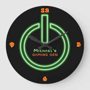 Neon Light GAMING DEN Personalized Power Sign Grote Klok