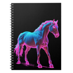 Neon Light Horse Sculpture Notitieboek