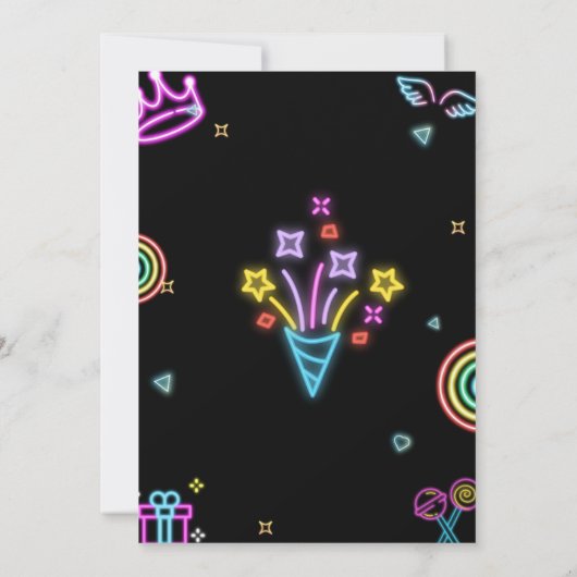 Neon Light Invitation 29e anniversaire (Dos)