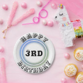 Neon Light Ring Birthday Paper Bord (Feest)