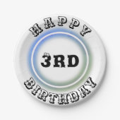 Neon Light Ring Birthday Paper Bord (Voorkant)