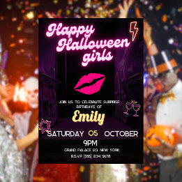 Neon Light Verjaardag Halloween BFF Kaart