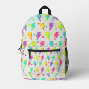 Neon Lightning Star Y2K Patroon Bedrukte Rugzak